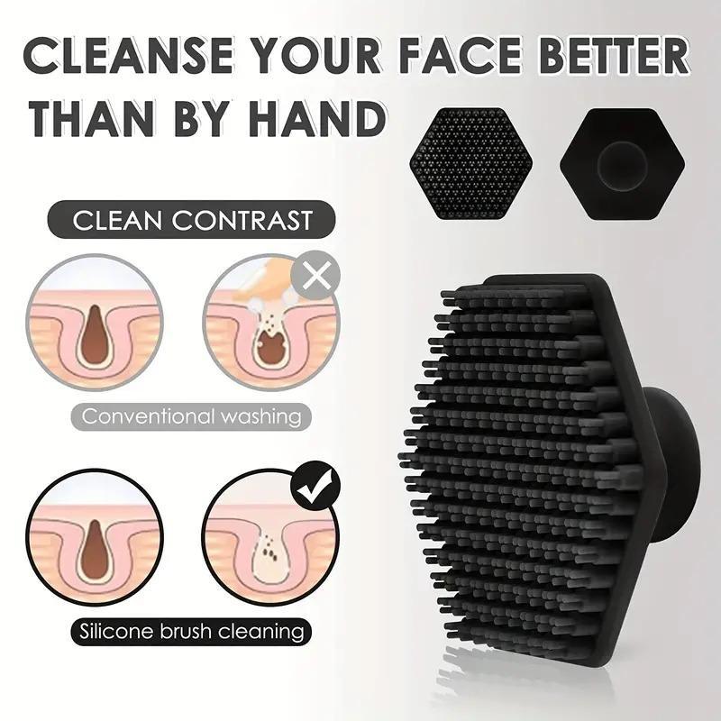 Summer Silicone Facial Scrubber, Portable Facial Cleaning Brush, Mini Handheld Massage Brush, Men's Beard and Mustache Grooming Brush, Shower Cleansing Brush, Christmas Gift