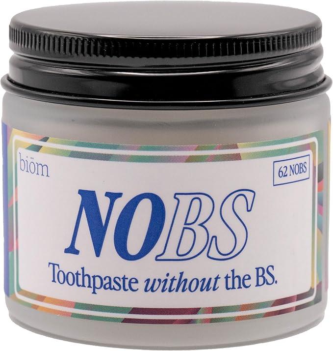 NOBS Toothpaste Tablets - Nano Hydroxyapatite, Flouride & Plastic Free, Eco & Travel Friendly - Remineralize with NHA (1 Month)