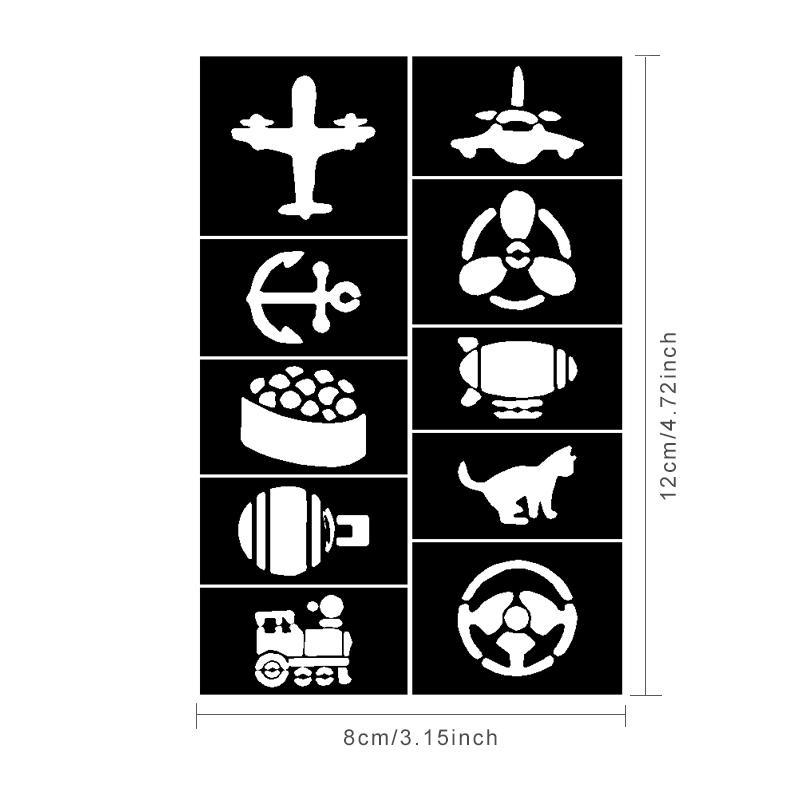 Temporary Tattoo Stencils Kit, 20pcs set Diverse Shapes and Designs for Stage, Music Festivals, Holiday Gifts, Body Art DIY Tool