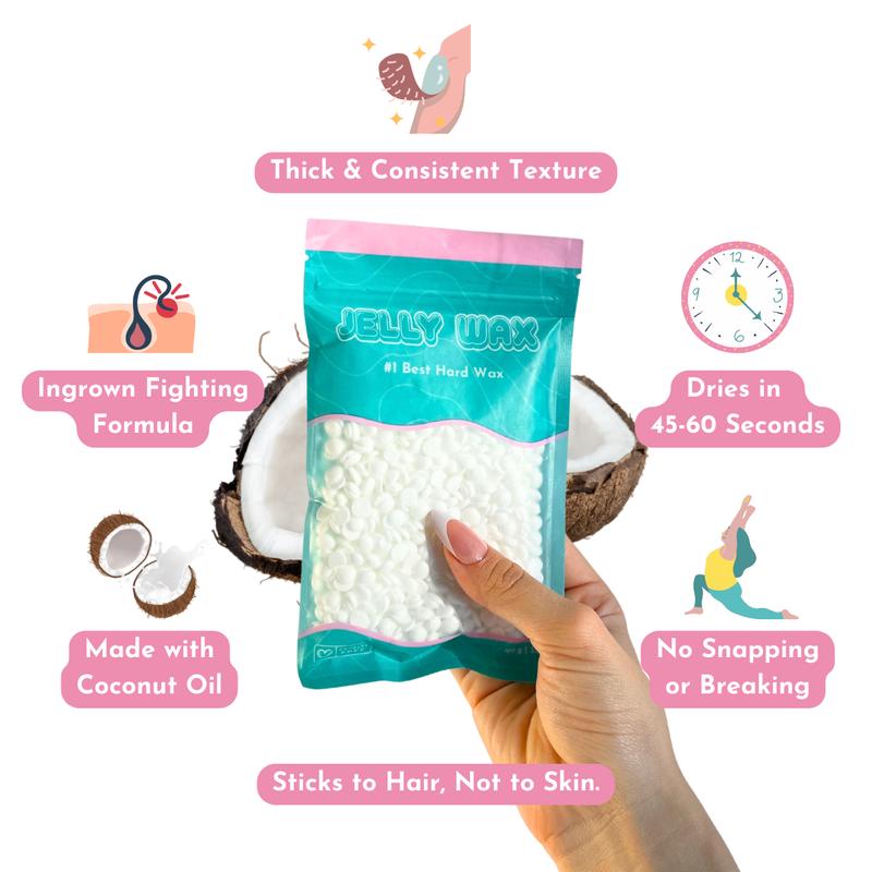 Coconut Creamy Jelly Wax - Hair Removal Wax Beans - Sensitive Skin - Hypoallergenic