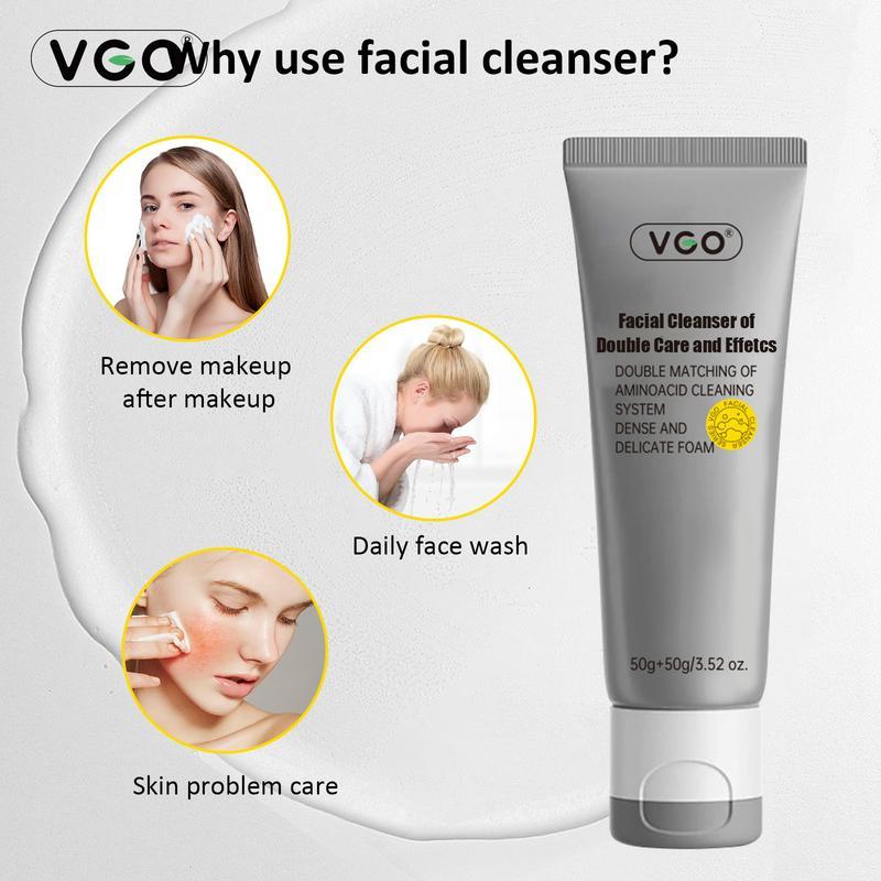 VGO Facial Cleanser of Double Care and Effets All types of skins Cleanse and moisturize-A Cleansing Skincare Gentle Charcoal Comfort SkinRepair Facial Wash Facial Cleansing skin repair anti-aging hydrating facial serum facial care vgo- facial serum