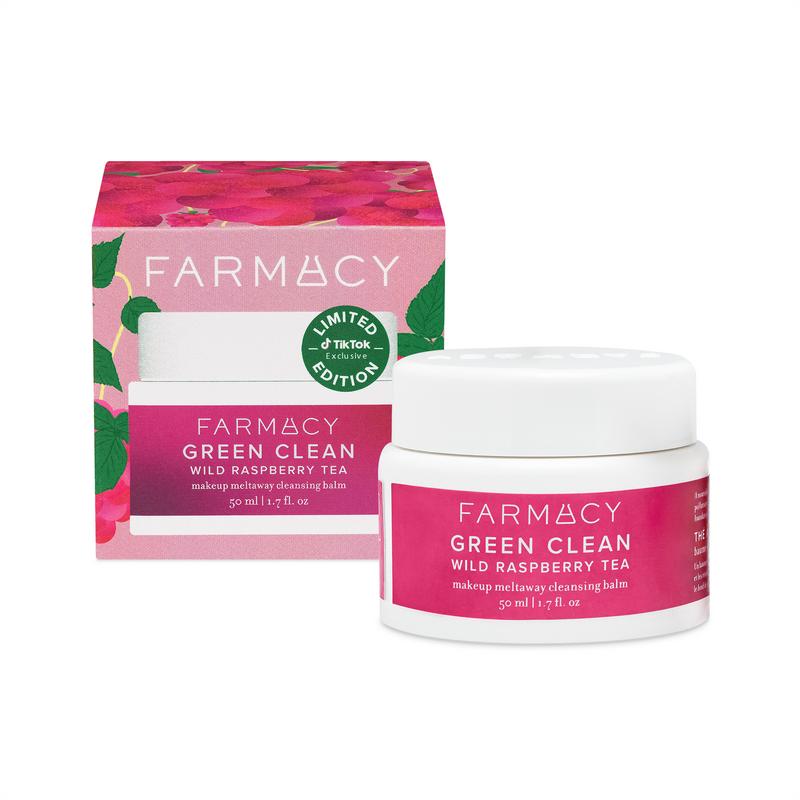 Farmacy Green Clean Wild Raspberry Tea - Green Clean Makeup Remover Balm - Effortlessly Removes Makeup & SPF