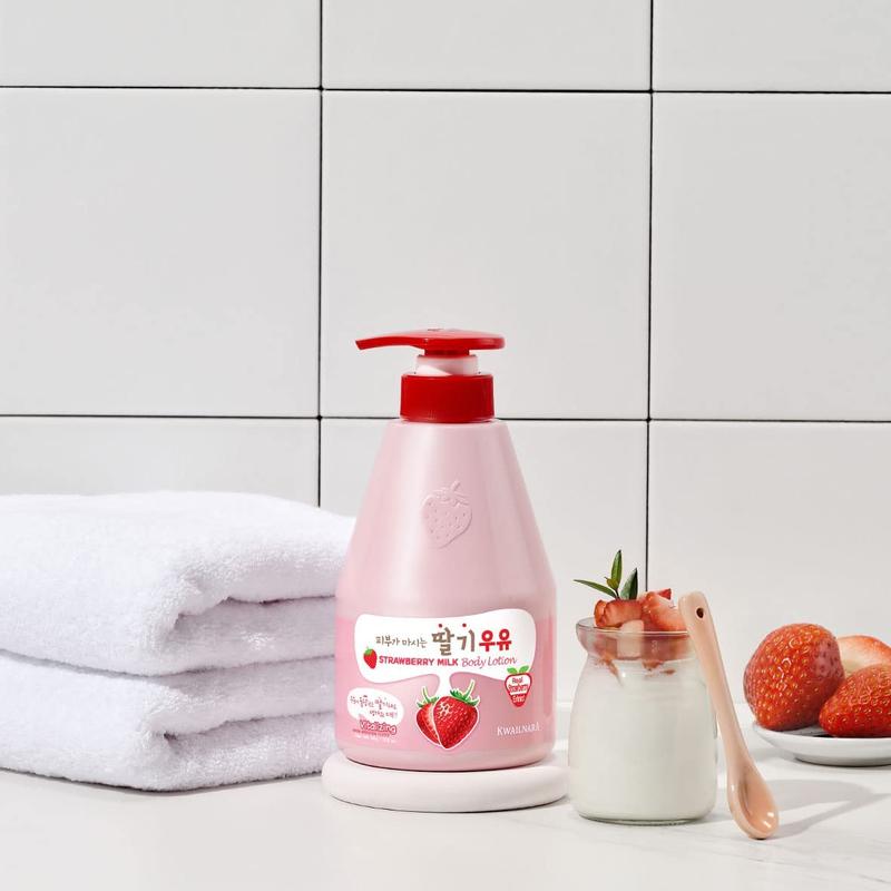 WELCOS KWAILNARA Milk Body Lotion 560 g   19.75 Fl. oz (Strawberry)