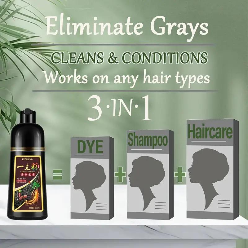 Instant 3-in-1 Dark Wine Red Hair Dye Shampoo for Men & Women, Natural Burgundy Color, Instant Results in 10-15 mins, 16.9 Fl Oz hair type haircare