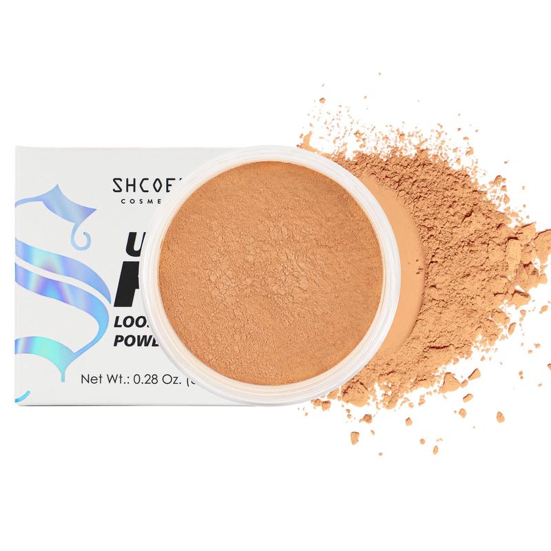 Loose Setting Powder with Soft Sponge, 1 Count Oil Control Compact Powder, Long Lasting Poreless Face Powder Makeup & Finishing Powder for All Skins