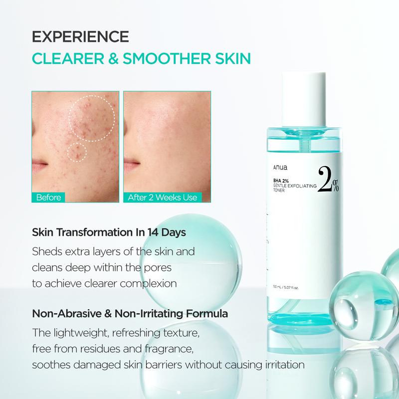 [Anua Official Shop] BHA 2% Gentle Exfoliating Toner 5.07 fl.oz. (150ml) ｜Chemical exfoliant, Hyaluronic Acid, Fragrance Free, korean skin care