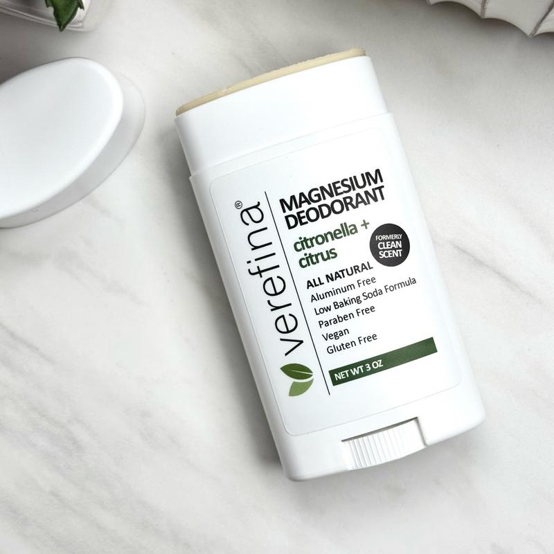 Citronella + Citrus  Magnesium Deodorant by Verefina   Aluminium Free, Vegan, for Sensitive Skin with Shea, Cocoa Butter and Coconut Oil