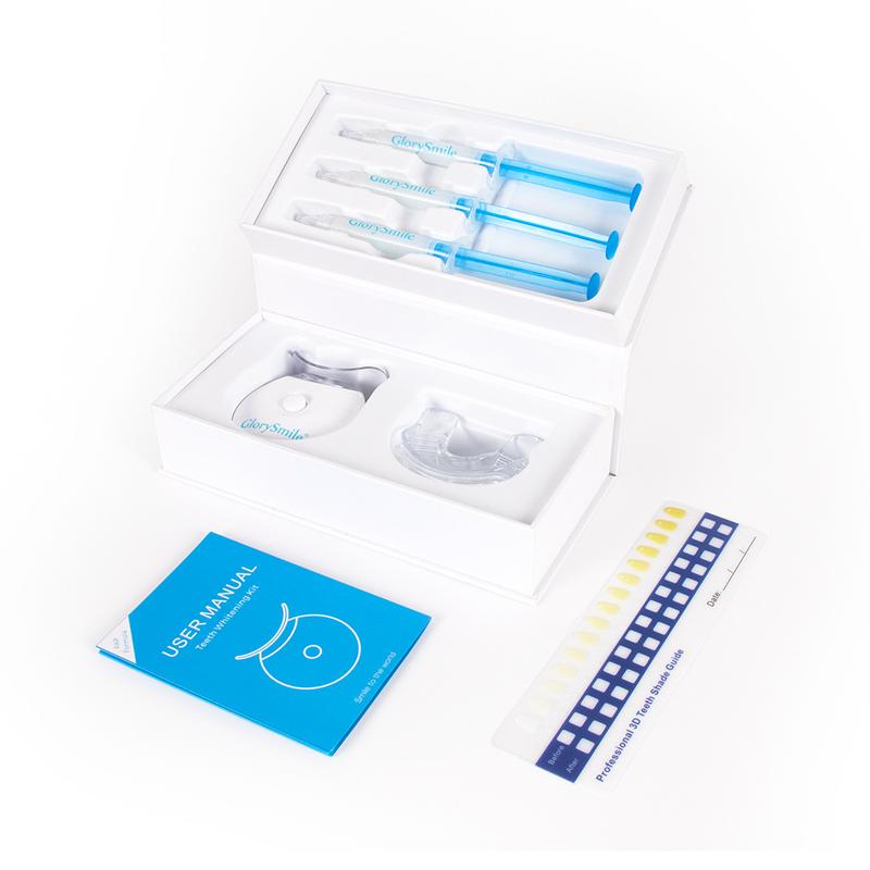 GlorySmile Teeth Whitening Kit, LED Accelerator Light, 35% Carbamide Peroxide Teeth Whitening Gel, 20+ Whitening Treatments, (2) 5mL Whitening Gel Syringes, Whiten Teeth Faster Adjustable Snap-On blanqueador  dental