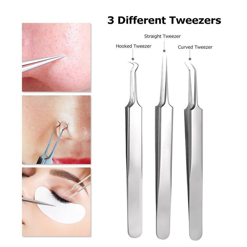 Stainless Steel Blackhead Cleaner Tool Set, 8 Counts set Blackhead Extractor Tool, Professional Skincare Tools for Women & Men