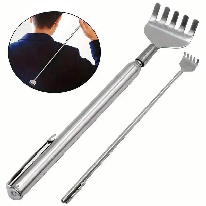 2-Pack Stainless Steel Retractable Back Scratchers for Itch Relief - Lightweight and Portable - Handle