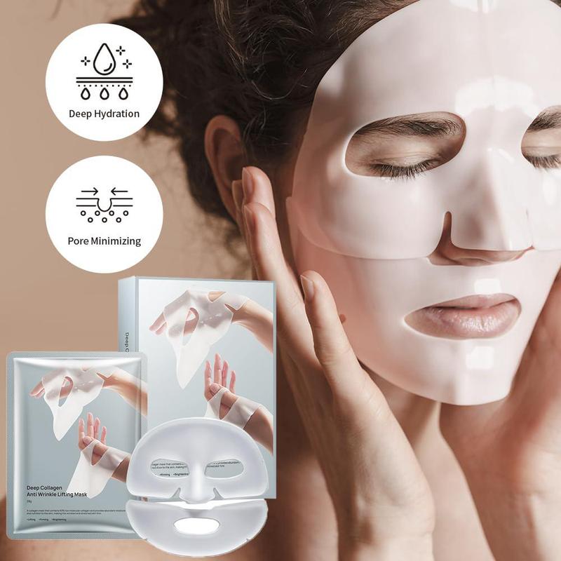 Value Pack, Deep Collagen Power Boosting Mask, -5pcs box Moisturizing,Wash Free Collagen Firming Lifting Mask, moisturize and repair skin for elasticity, firming, moisturizing, Overnight Firming Lifting Brightening, Deep Collagen Face Mask Christmas Gift