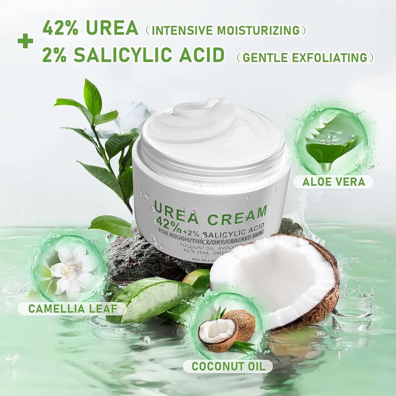 Urea Cream 42% - 2% Salicylic Acid Foot Moisturizer - Callus & Dead Skin Remover, Repairing Foot File, 3.5 oz