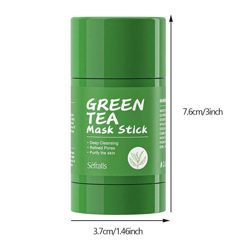 Portable Comfort Green Tea Mask Stick, Face Moisturizing Oil Controlling Soothing Mask, Deep Cleansing Pore, Removing Blackhead & Acne Facial Mask Stick, Skincare Product