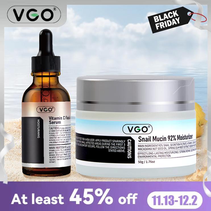 VGO-Essence Face Cream Moisturizing and Repairing Set Skincare Moisturizer-Live Cleanser Facial Daily Moisture Serum  Vitamin C Facial Serum Essence Acne Radiance Cleansing Hydrate Moisturize Skin Repair