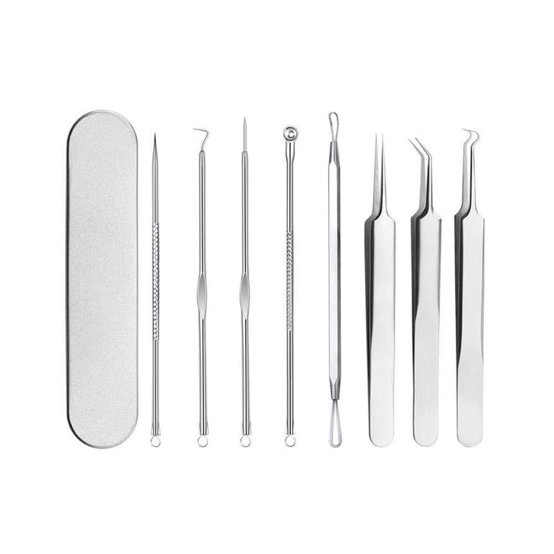 Stainless Steel Blackhead Cleaner Tool Set, 8 Counts set Blackhead Extractor Tool, Professional Skincare Tools for Women & Men