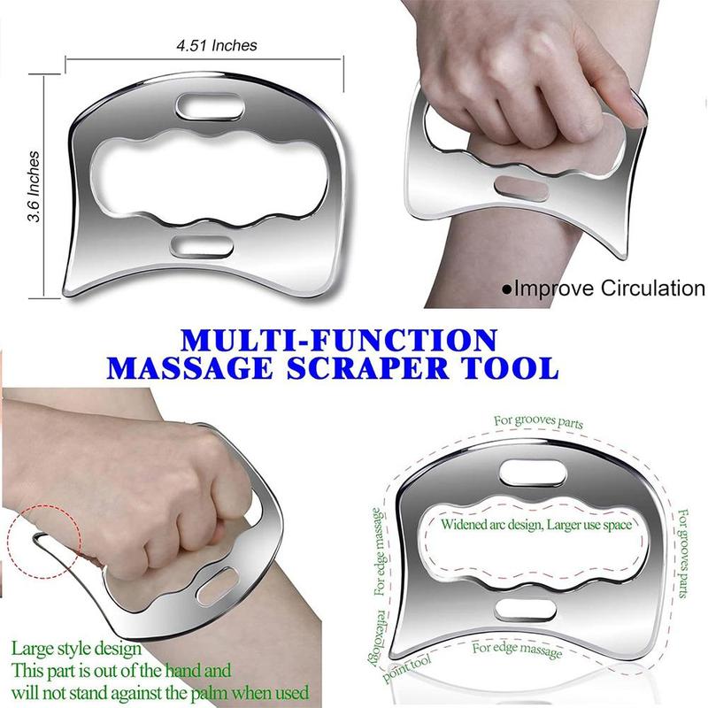 Stainless Steel Manual Massage Tool Set, 3 Counts set Durable Muscle Scraper for Physical, Scraping Massage Tools for Enhancing Muscle Recovery