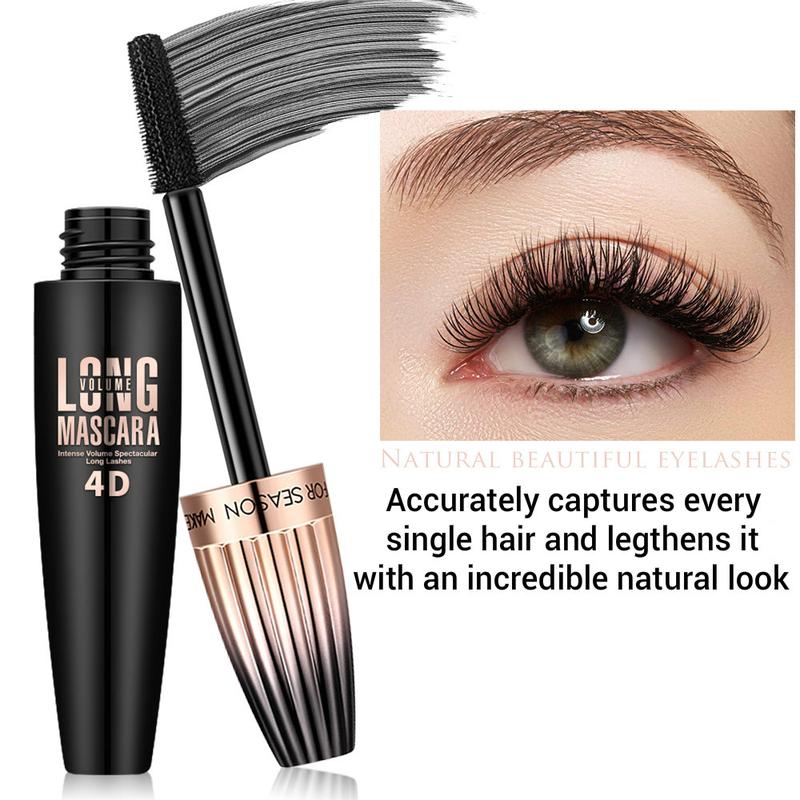 4D Silk Fiber Lash Mascara, Waterproof Long Lasting Mascara Black Volume, Length Natural Mascara Makeup Cosmetic waterproof mascara