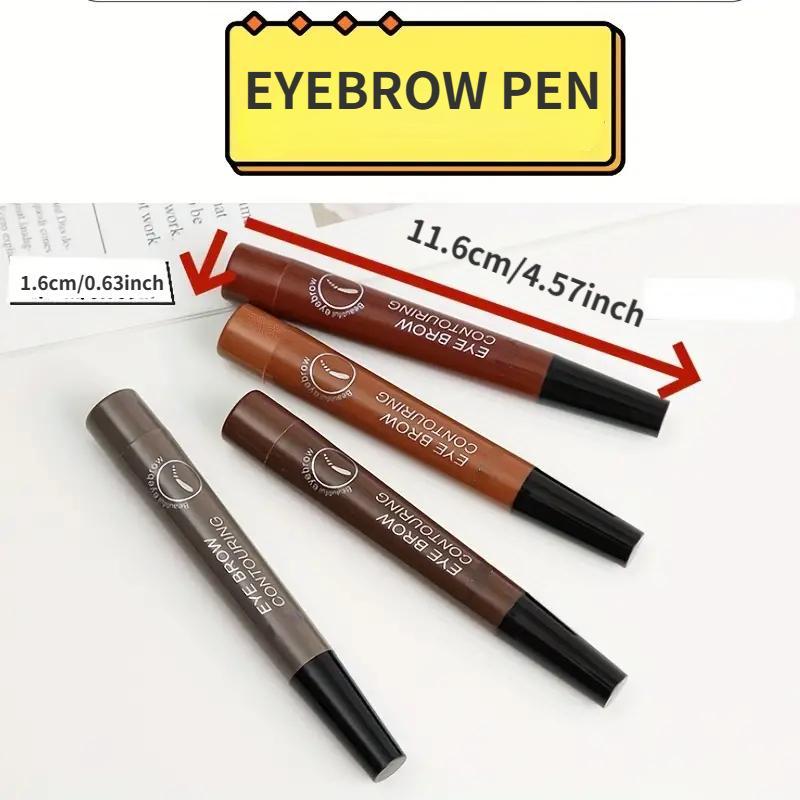 4 Fork Eyebrow Pencil, 1 Count Waterproof Long Lasting Eyebrow Pen, Brow Styling Makeup Tool for Women