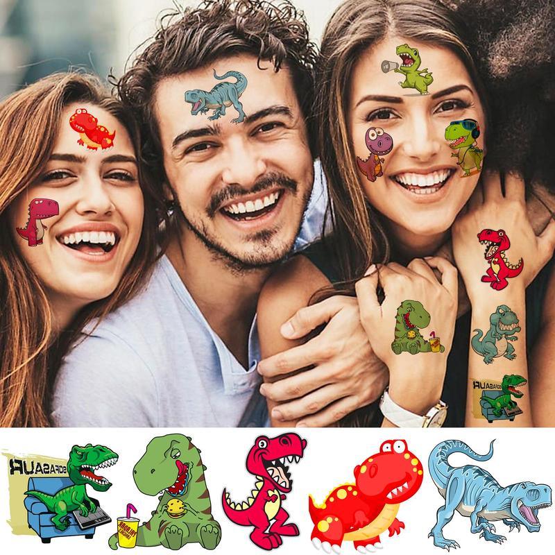 Cartoon Dinosaur Pattern Temporary Tattoo Sticker, 50pcs set Colorful Fake Tattoo Sticker, Body Art Decoration for Men & Women