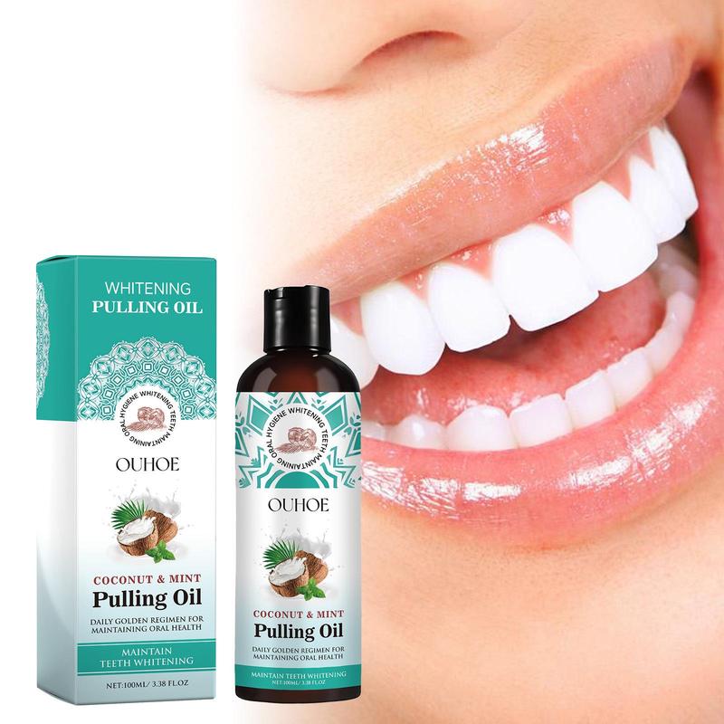 Coconut Oil Pulling Oil, Peppermint Extract Oral Care Oil, Refresh Breath Mouthwash For Daily Use