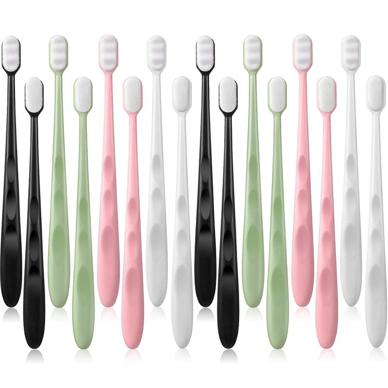 16 Pieces Extra Soft Toothbrush Micro-Nano Toothbrush with 20000 Floss Bristles Manual Toothbrushes for Sensitive Teeth Pregnant Women Elderly Children, 2 Styles