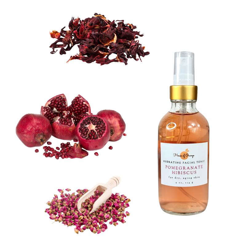 Gentle Pomegranate & Hibiscus Hydrating Facial Tonic | Hydrating, Conditioning, Nourishing Hydrate Moisturizer Moisturizing Skincare