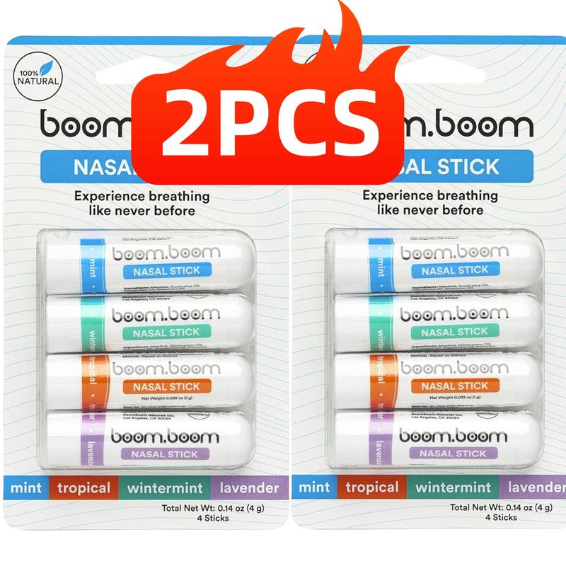 Nasal Stick inhalers (4 Pack) Boom by Boom  Powerful Essential Oil  Vapors | Featured on Shark Tank | Breathe In Life Carrier & Essential Oils,for nic | sleep Essential Oils for Aromatherapy