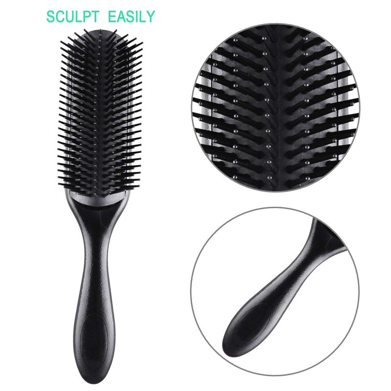 6 count Hair Brush Comb Set Paddle Brush Detangle Hair Brush and Black Combs for Men and Women Wet, Dry, Curly and Straight Hair