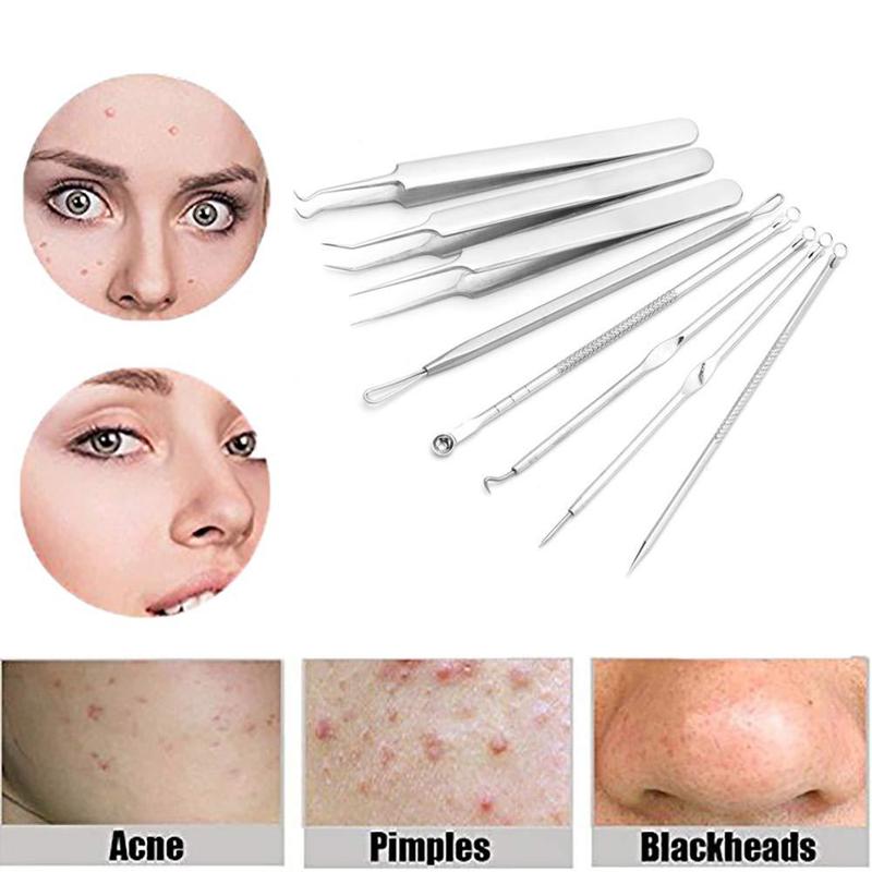 Stainless Steel Blackhead Cleaner Tool Set, 8 Counts set Blackhead Extractor Tool, Professional Skincare Tools for Women & Men