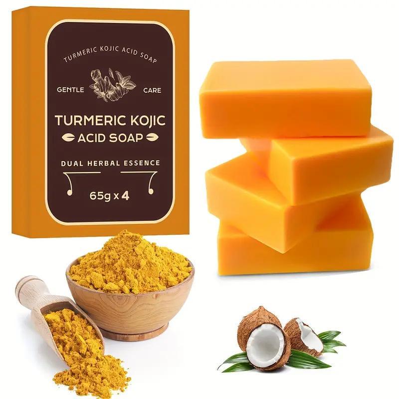 Turmeric Kojic Acid Soap for Face & Body Wash,12 Counts set Natural Plant Extract Soap Bar,deep Cleansing Soap for Face & Body Skincare Product for Women & Men, Christmas Gift