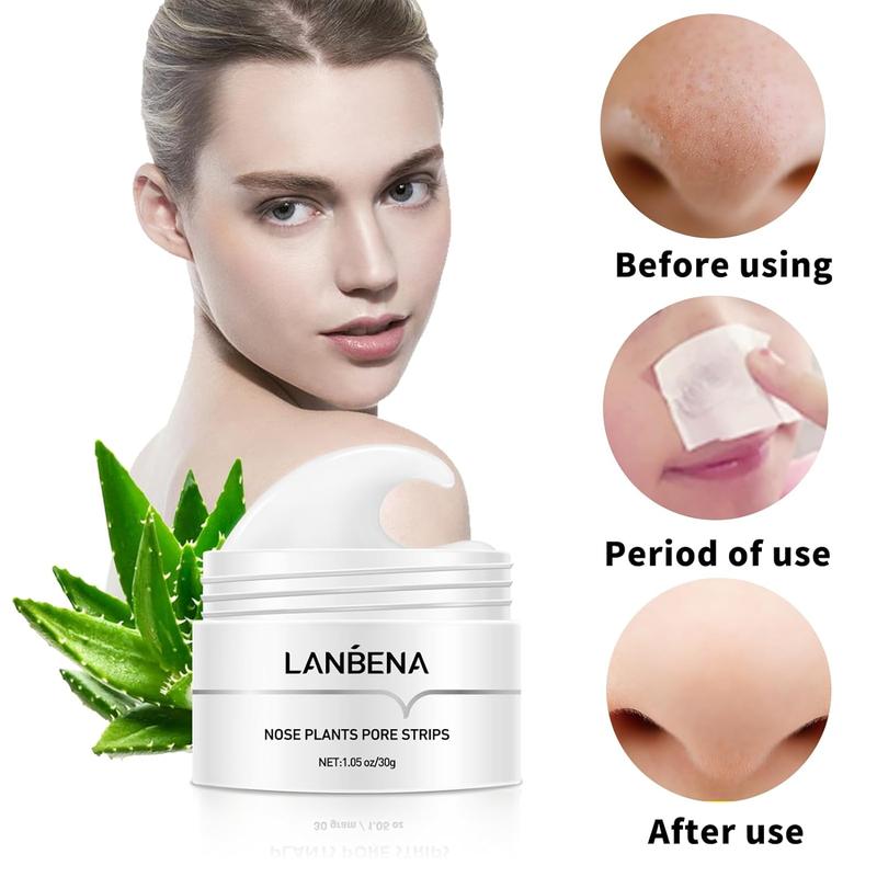 LANBENA Blackhead Remover Mask NosePhyto Pore Strips, Pore CleansingPurifying Exfoliating Mask Phyto AloeVera Blackhead Removal Mask FacialPeeling Nose Strip Acne Deep Cleansing30g 60 Sheets Skincare Comfort