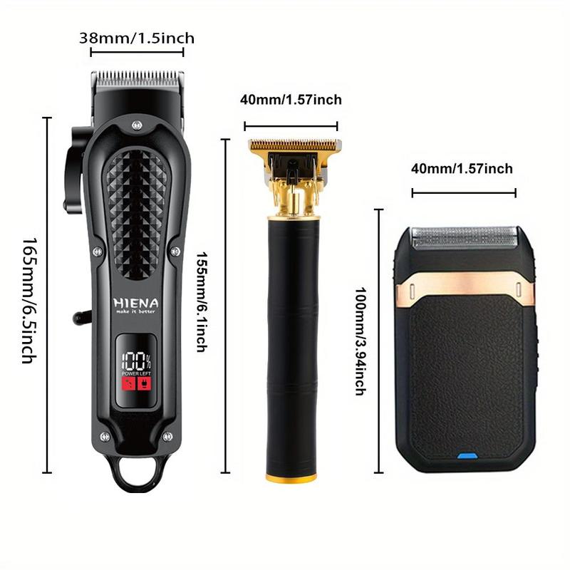 Professional Hair Clipper & Trimmer Set, 1 Box USB Rechargeable Hair Trimmer with Limit Combs & Brushes, Hair Grooming Kit for Men, Barber Clippers, Christmas Gift, Barber Kit