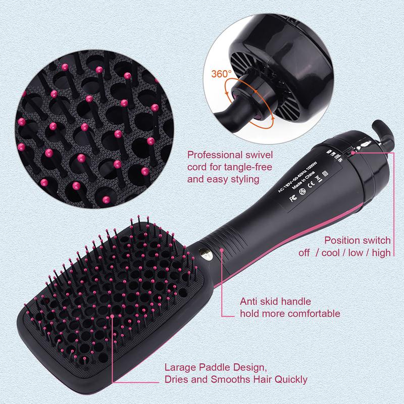 Makeup essential multi-functional comfort practical brush，110V 2 in 1 Multifunctional Anion Hair Dryer Brush Comb Styler Hairdressing Tool US Plug Hairdressing Comb for Home,