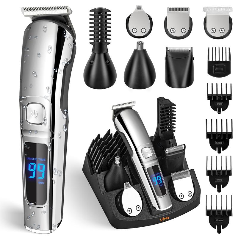 Ufree All in One Grooming Kit for Men Women, IPX7 Waterproof Trimmer for Body, Beard, Bikini Area, Hair, Nose and Facial