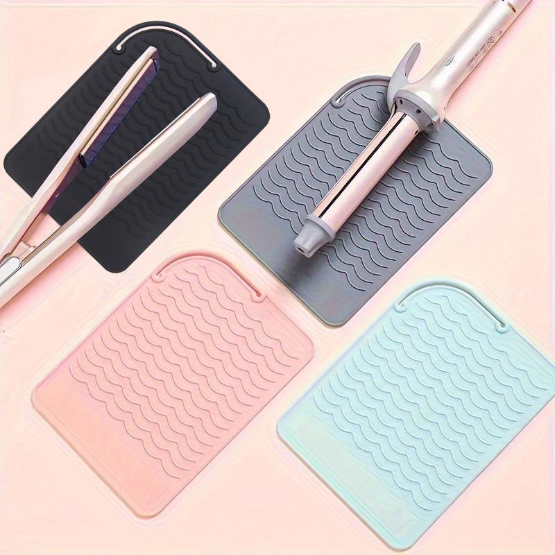 Heat Resistant Mat for Curling Irons, 1 Count Silicone Heat Resistant Styling Station Mat, Protects Surfaces and Prevents Accidents, Hair Dryer Salon Tool Accessries