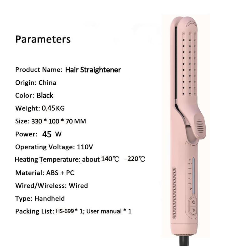 2 in 1 Hair Straightener & Hair Curler, Anti Scald Curling Iron, 360° Air Conditioning, 5-speed Temperature & Dual Voltage Suitable for Long & Short Hair, Christmas Gift