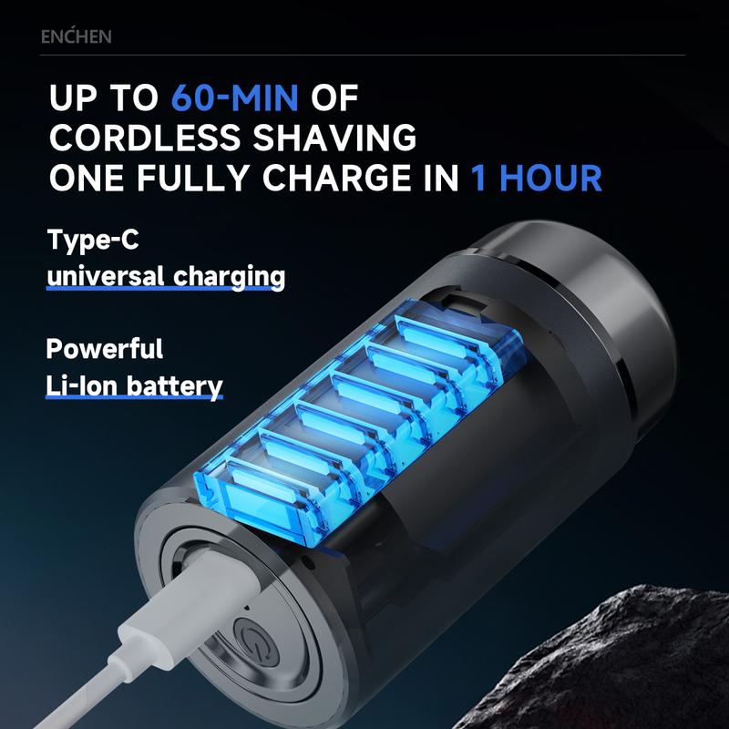 ENCHEN Electric Razor for Men, Mini-Shave Portable Electric Shaver, Pocket Size Portable Shaver Wet and Dry Mens Razor, One-Button Use,USB Mini Shaver Charging Suitable for Home, Car, Travel Comfort