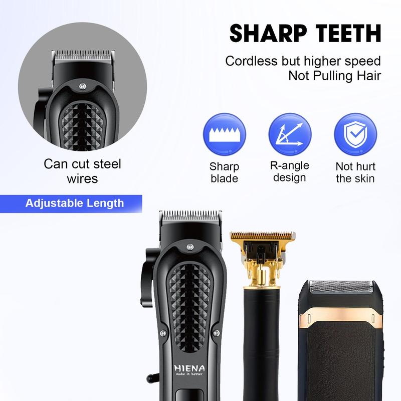 Professional Hair Clipper & Trimmer Set, 1 Box USB Rechargeable Hair Trimmer with Limit Combs & Brushes, Hair Grooming Kit for Men, Barber Clippers, Christmas Gift, Barber Kit