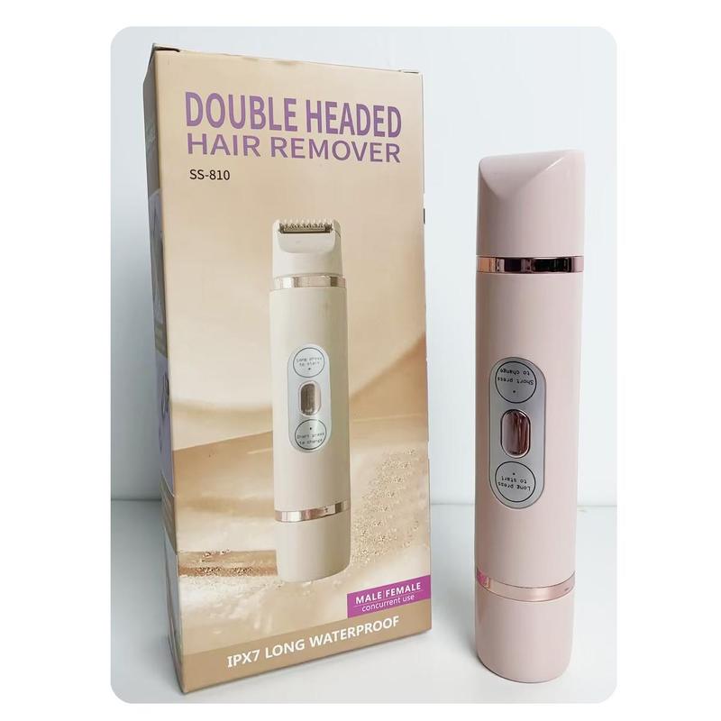 2 in 1 Electric Hair Remover, 1 Box Rechargeable Electric Hair Trimmer & Replacement Heads, Wet and Dry Use Body Trimmer for Women, Christmas Gift