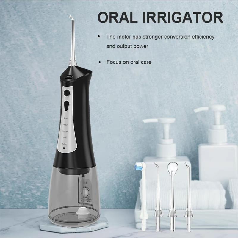 Water Dental Flosser Teeth Pick Cordless Oral lrrigator with 9 Cleaning Modes 300ML Rechargeable Travel lrrigation Cleaner Kit Toothbrush