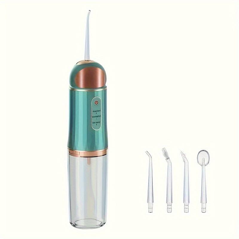 Water Flosser, Cordless Dental Oral Irrigator, Waterproof Water Flosser Teeth Cleaner, 3 Modes and 4 Jet Tips, 230ML Rechargeable and USB Portable Water Flosser for Home and Travel, Winter Gift, Christmas, Christmas Gift