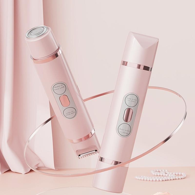 2 in 1 Electric Hair Remover, 1 Box Rechargeable Electric Hair Trimmer & Replacement Heads, Wet and Dry Use Body Trimmer for Women, Christmas Gift