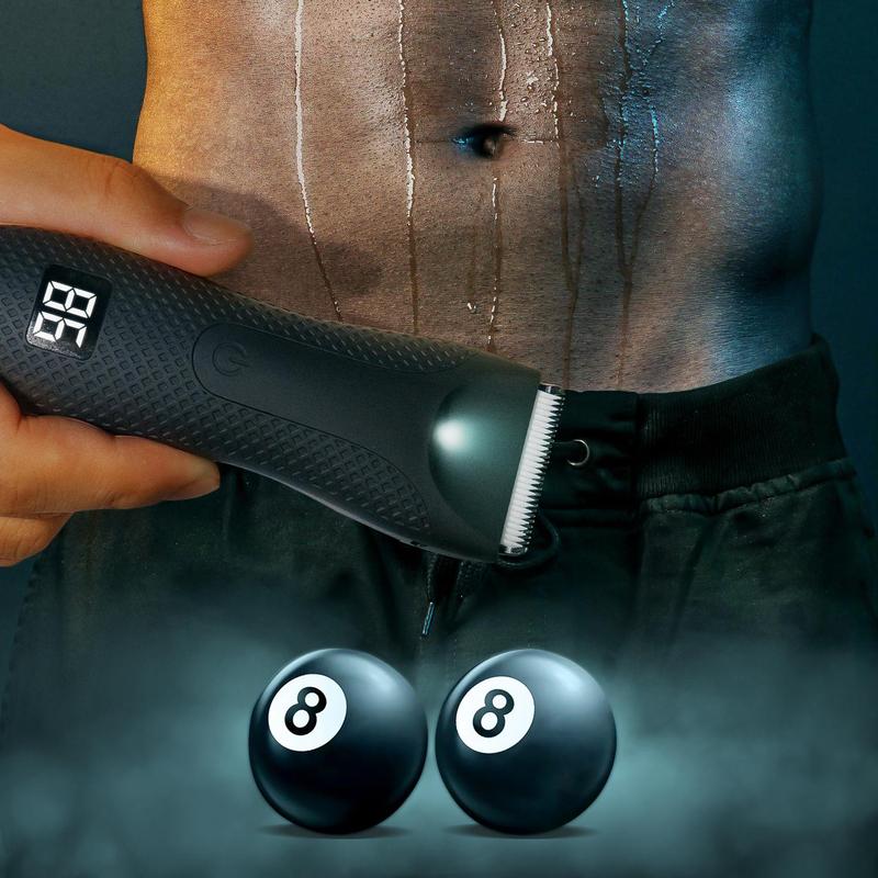 Electric Body Hair Shaver Trimmer, 1 Set Waterproof Hair Trimmer Machine with Safety Ceramic Blade Heads, Beard Trimmer, Wet and Dry Use Hair Trimmer for Men