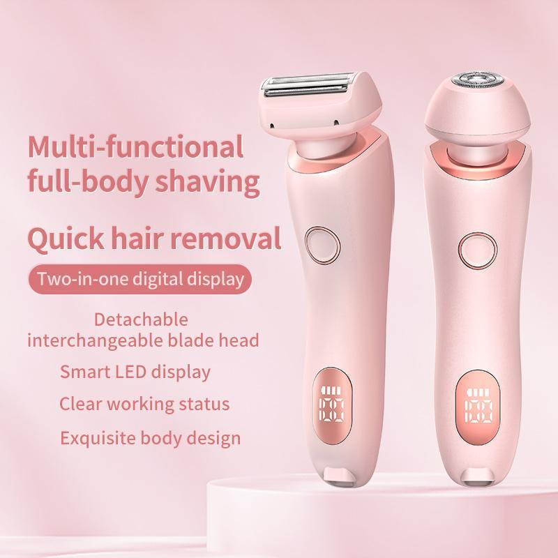 2 in 1 Electric Rechargeable Shaver Kit, 1 Set Waterproof Body Hair Shaver Trimmer, Epilator Hair, Easy To Use Hair Trimming Kit for Women, Christmas Gift