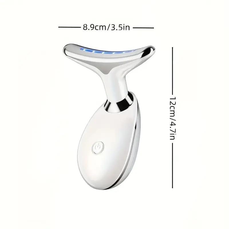 7 Color Facial Skin Care Tool, 1 Count USB Rechargeable Face & Neck Massager with Vibration Massage Heating Mode, Facial Beauty Meter for Home Skin Care