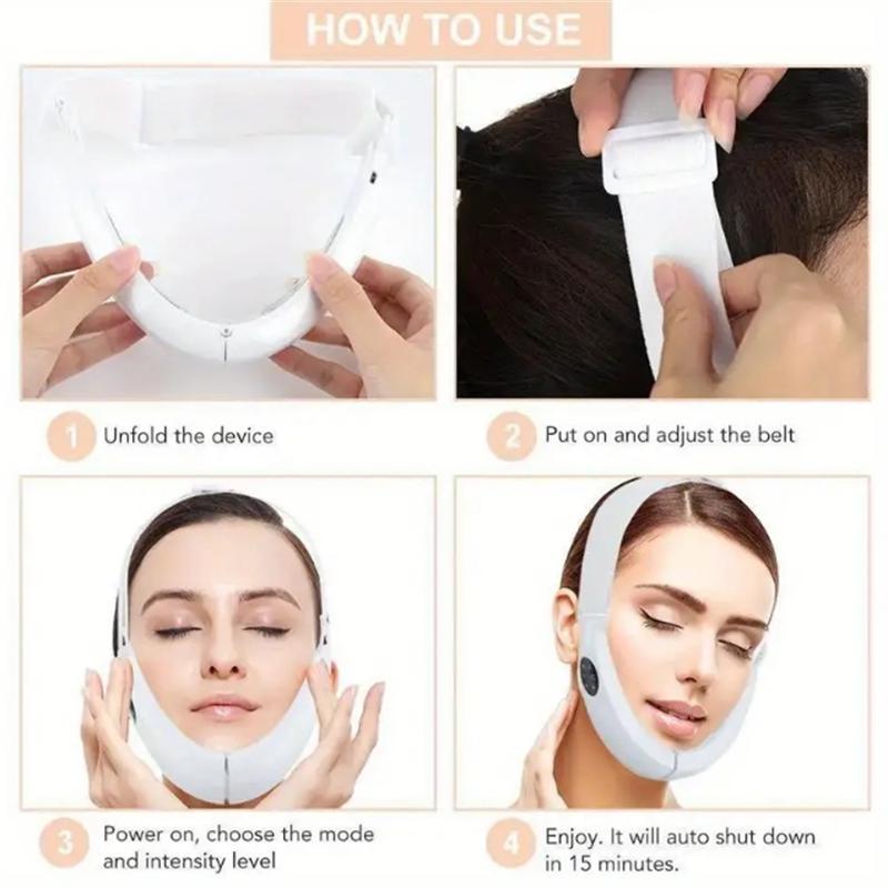 Electric Double Chin Lift Machine, Portable Electric V Face Beauty Instrument, Face Shaping Bandage, Facial Beauty Instrument for Women