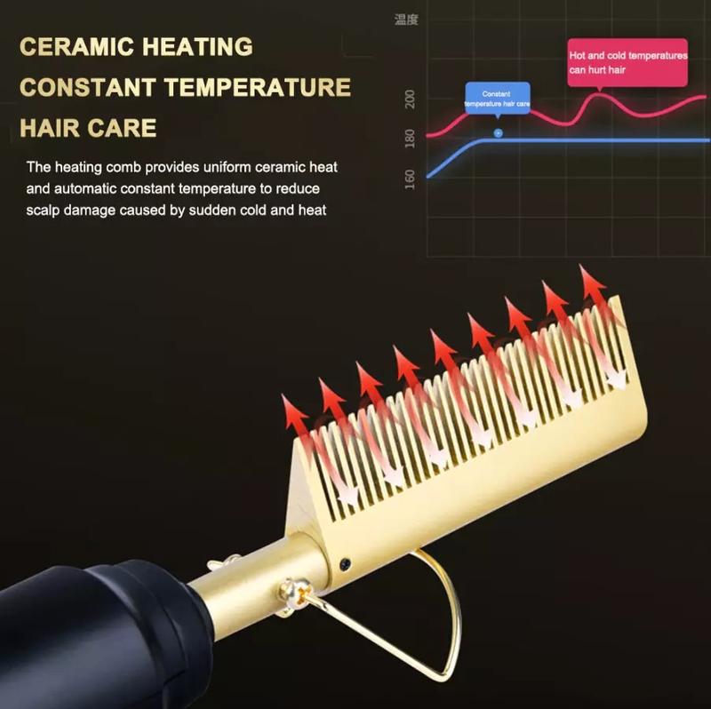 Hair Straightener Comb Pro Electric Beard Straightening Comb Heat Hot Comb Press for Comfortable Styling