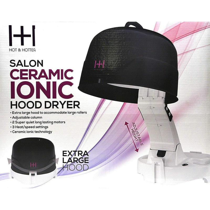 Hot & Hotter Salon Ceramic Ionic Hood Dryer BLK & WHITE #5916 hair  dryers