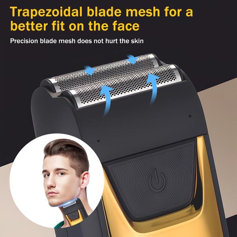 Rechargeable Electric Shaver, Portable Electric Razor with LED Display, Wet and Dry Use Electric Shaver for Men, Men's Grooming Tool