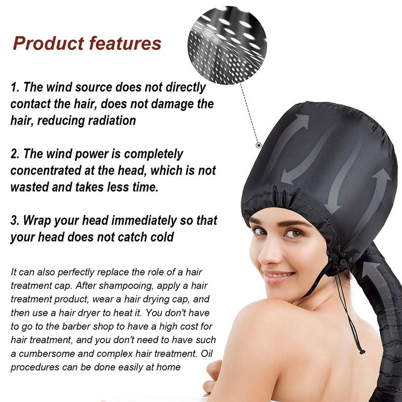 Soft Hooded Hair Dryer Attachment, Adjustable Salon Hair Styling Cap for Deep Conditioning & Gentle Drying, Hair Styling Tool